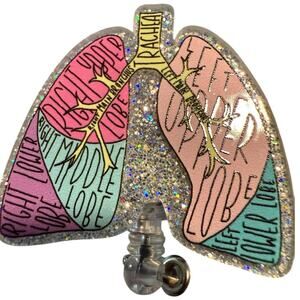 Anatomical Lung Retractable ID Badge Reel, Respiratory, Pulmonologist, Thoracic